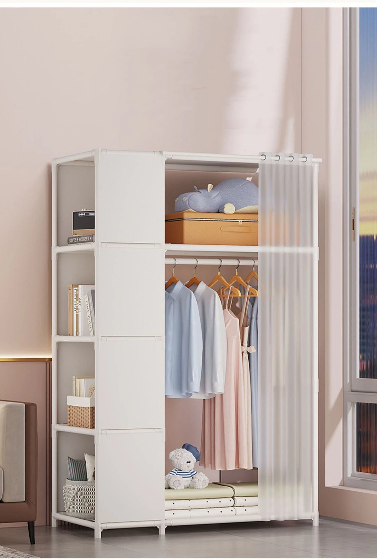 Dust-Proof Steel Frame Wardrobe