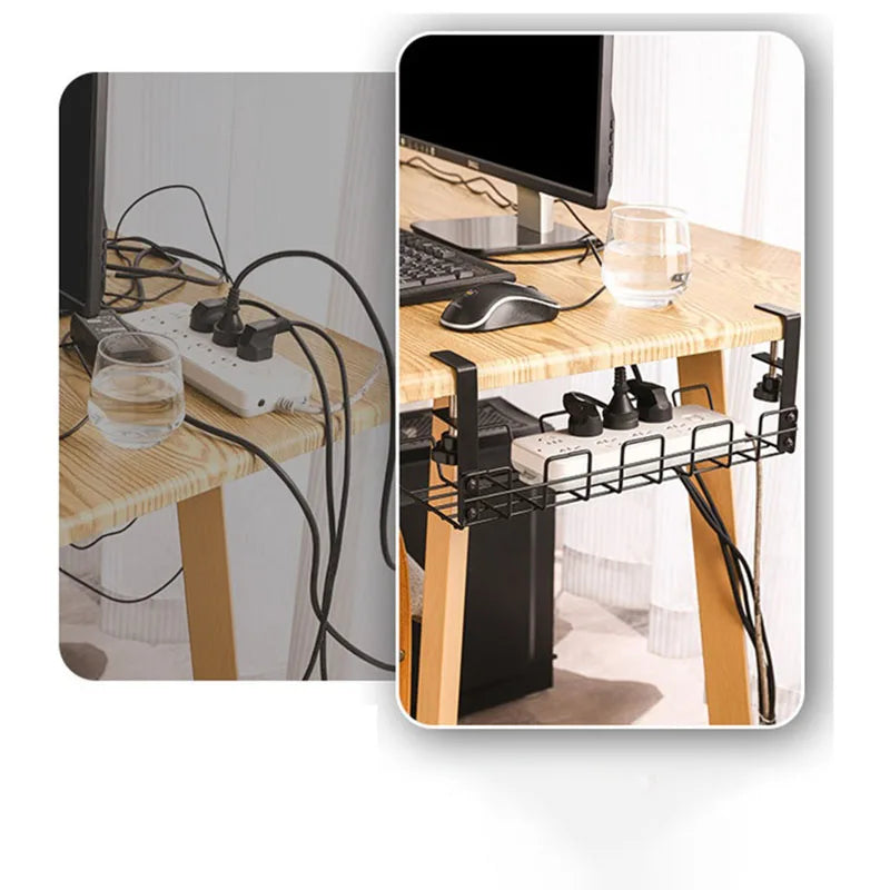 Under-Table Wire Cable Storage Rack