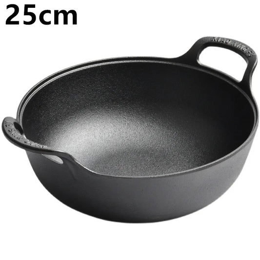 Pre-seasoned Cast Iron Casserole Dish with Loop Handle - 25cm