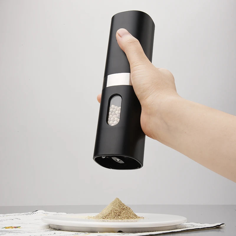 Electric Automatic Salt and Pepper Grinder Set Mill Refillable with Rechargeable Base 2 Adjustable  Coarseness Mills LED Light