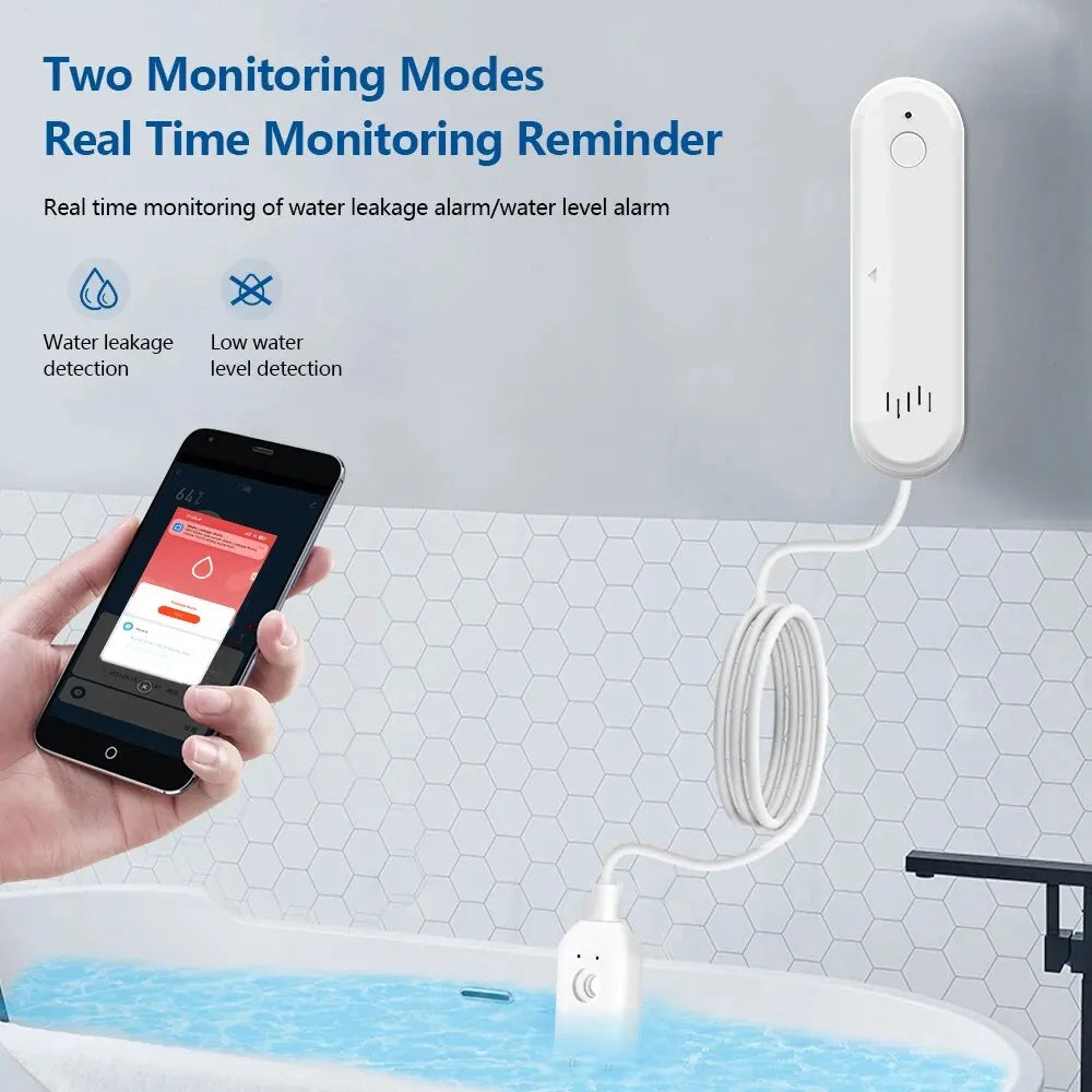 WALE Tuya ZigBee Water Leak Sensor Flood Leakage Alarm Smart Home Automation Residential Security Protection Smart Life