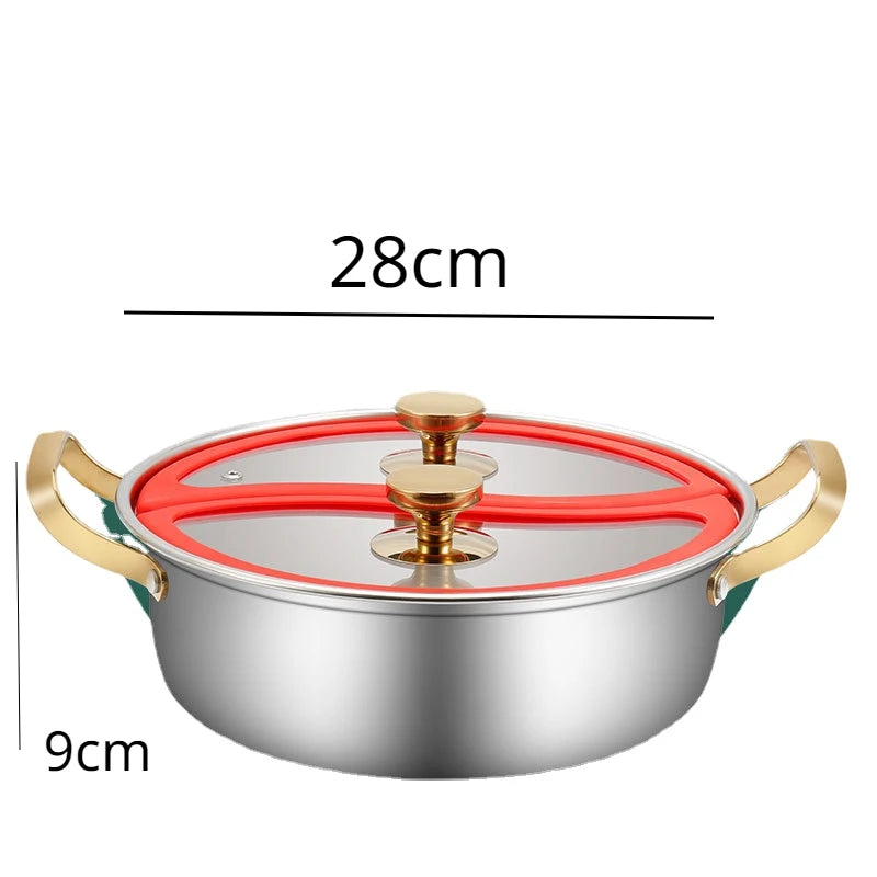 Stainless Steel Double-Flavor Hot Pot with Lid