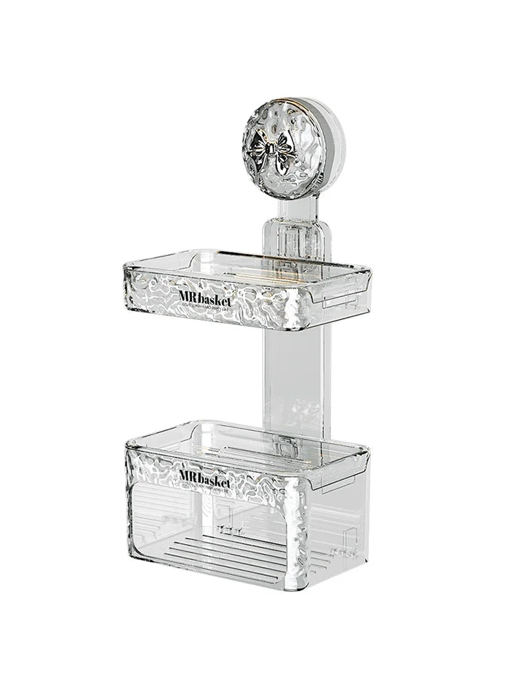 Sucker Soap Box Wall Mounted Hole Free Toilet Wall Drain Storage Rack