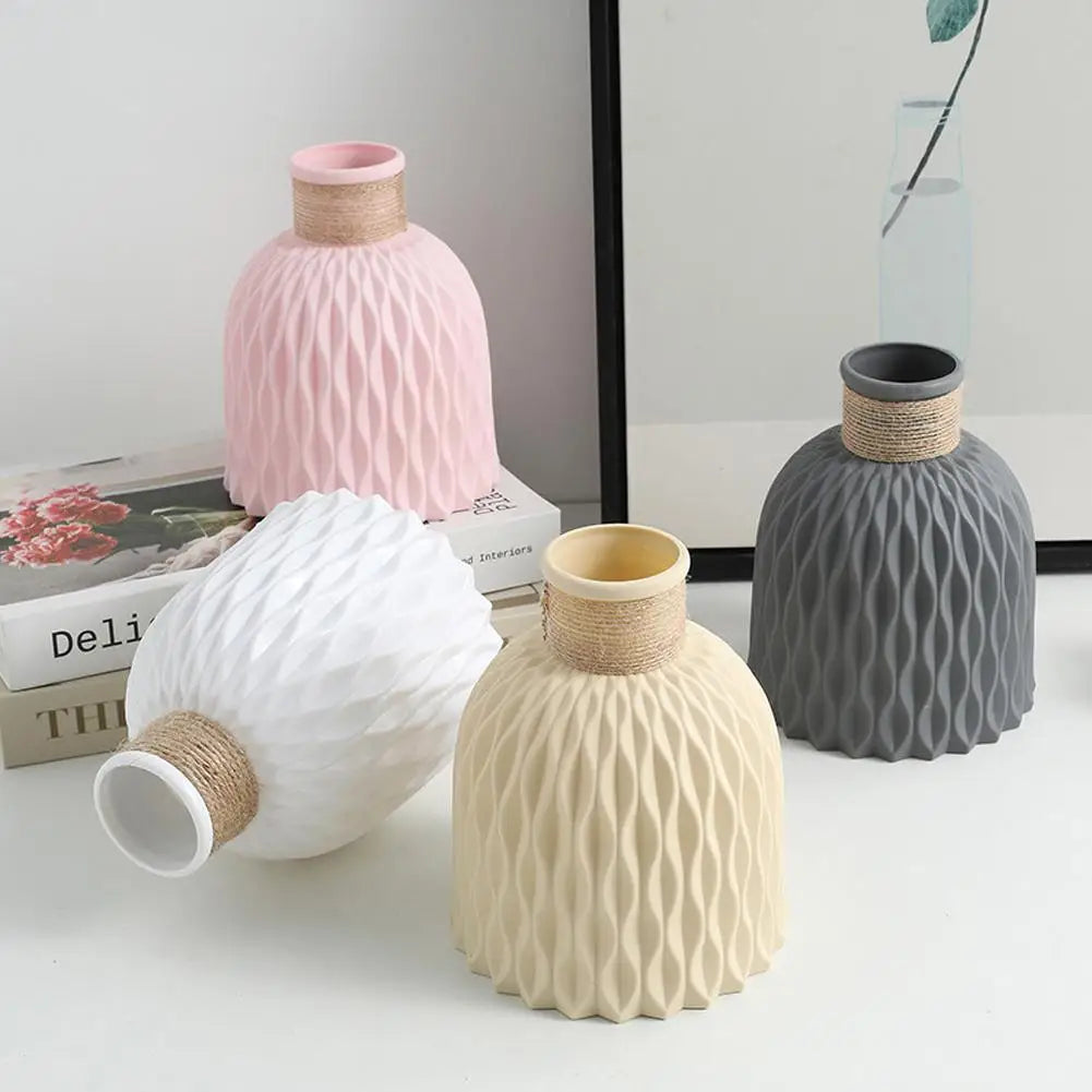 Nordic Moire Plastic Flower Vase: Elegant Décor for Any Occasion