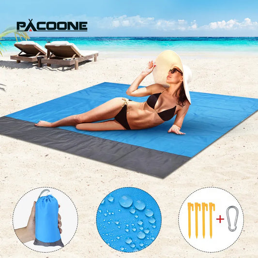 2x2.1m Outdoor Camping Mat  Folding Waterproof Pocket Beach Blanket Mattress Portable Lightweight Mat Picnic Mat Sand Beach Mat