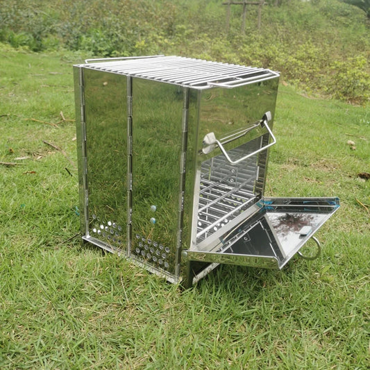 Wood Stove Stainless Steel Foldable Mini Charcoal Grill Lightweight Barbecue Grill For Camping Garden Outdoor Picnic