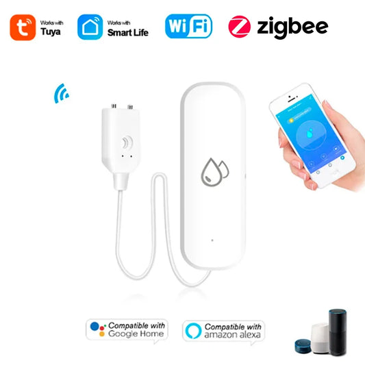 Tuya WiFi Water Leakage Sensor Flood Water Leakage Alarm Smart Home Automation Residential Security Protection Smart Life App