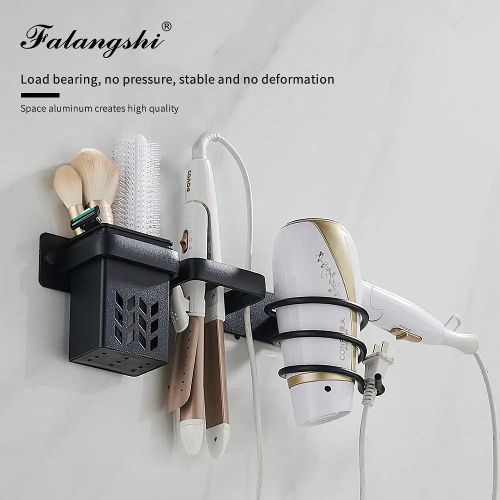 Hair Dryer Organizer Rack Bathroom Hairdryer And Straightener Holder Wall Mounted Shelves Accessories Blower Shelves WB8022