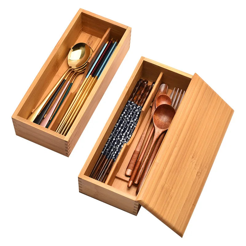 Bamboo Expandable Cutlery Drawer Organizer