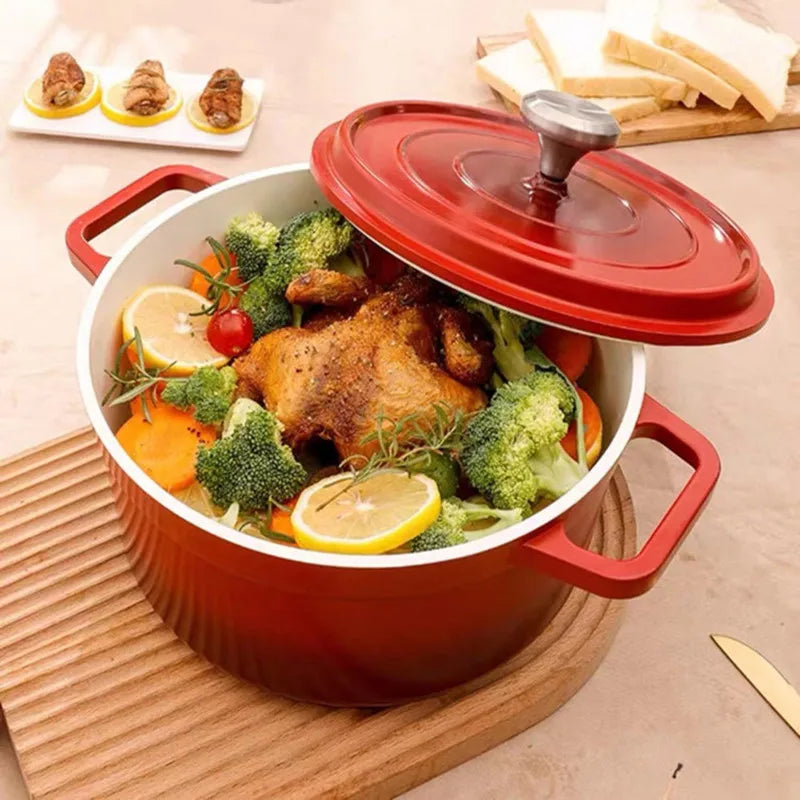 Enameled Cast Aluminum Dutch Oven with Lid - 4.7L