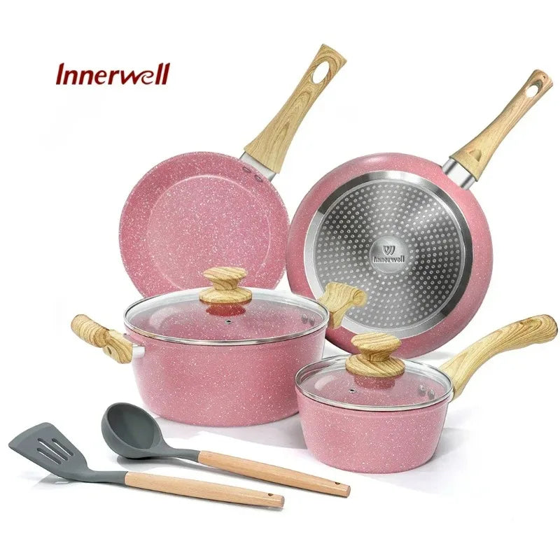 Inner well 8Pcs Nonstick Cookware Set