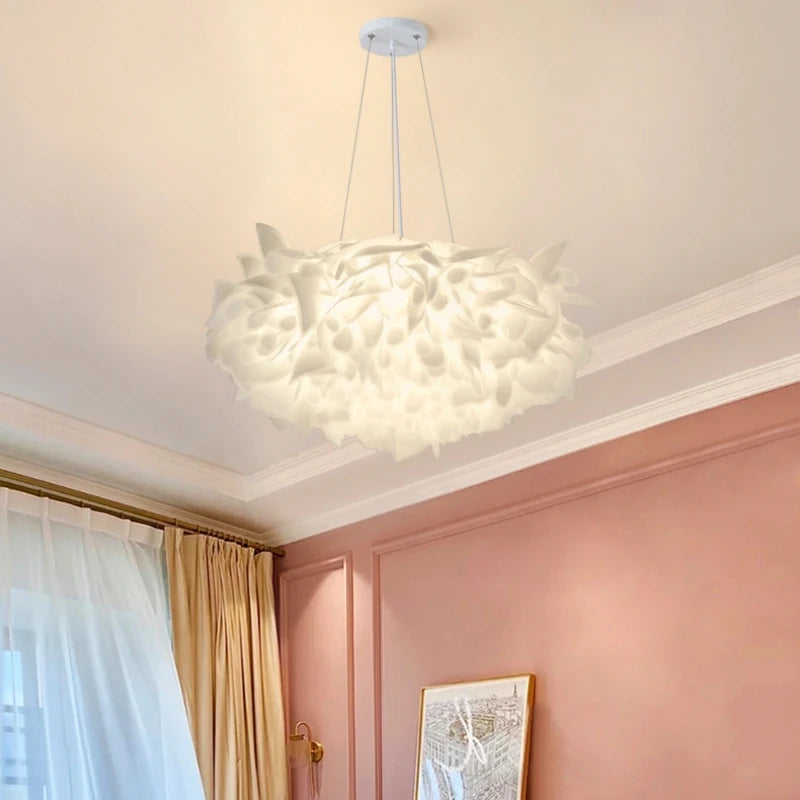 Romantic White Flower LED Ceiling Light - Dimmable Home Décor