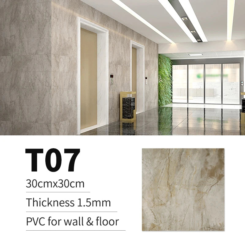 20/pcs of PVC Imitation Marble Floor Stickers Self-adhesive Wall Stickers Waterproof Bathroom Decoration Decals 30*30cm