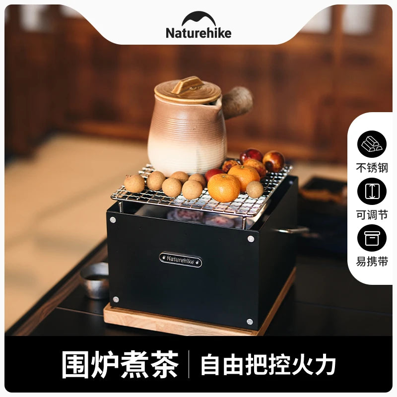 Naturehike 2024 New Desktop Barbecue Stove Indoor And Outdoor Barbecue Racks Portable Tea Boiling And Roasting Oven