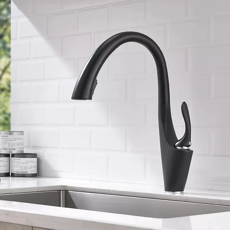 Deck Mounted Pull Out Kitchen Sink Faucet