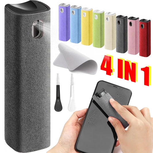 Mini Screen Cleaner Spray Smartphones Soft Microfiber Polishing Cloth Phone PC Cleaner Set Cleaning Brush for Apple IPad IPhone