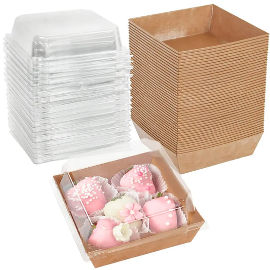 Kraft Paper Cake Dessert Donut Boxes (5/10pcs)