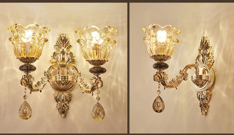 Crystal Chandelier & Ceramic Lamps