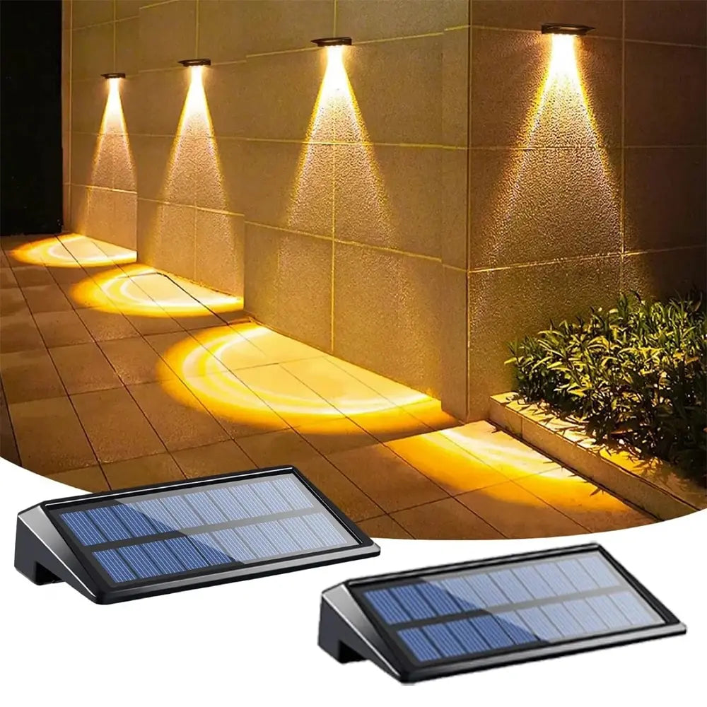 2 Pack Solar Wall Lights 4 LED Solar Fence Lights