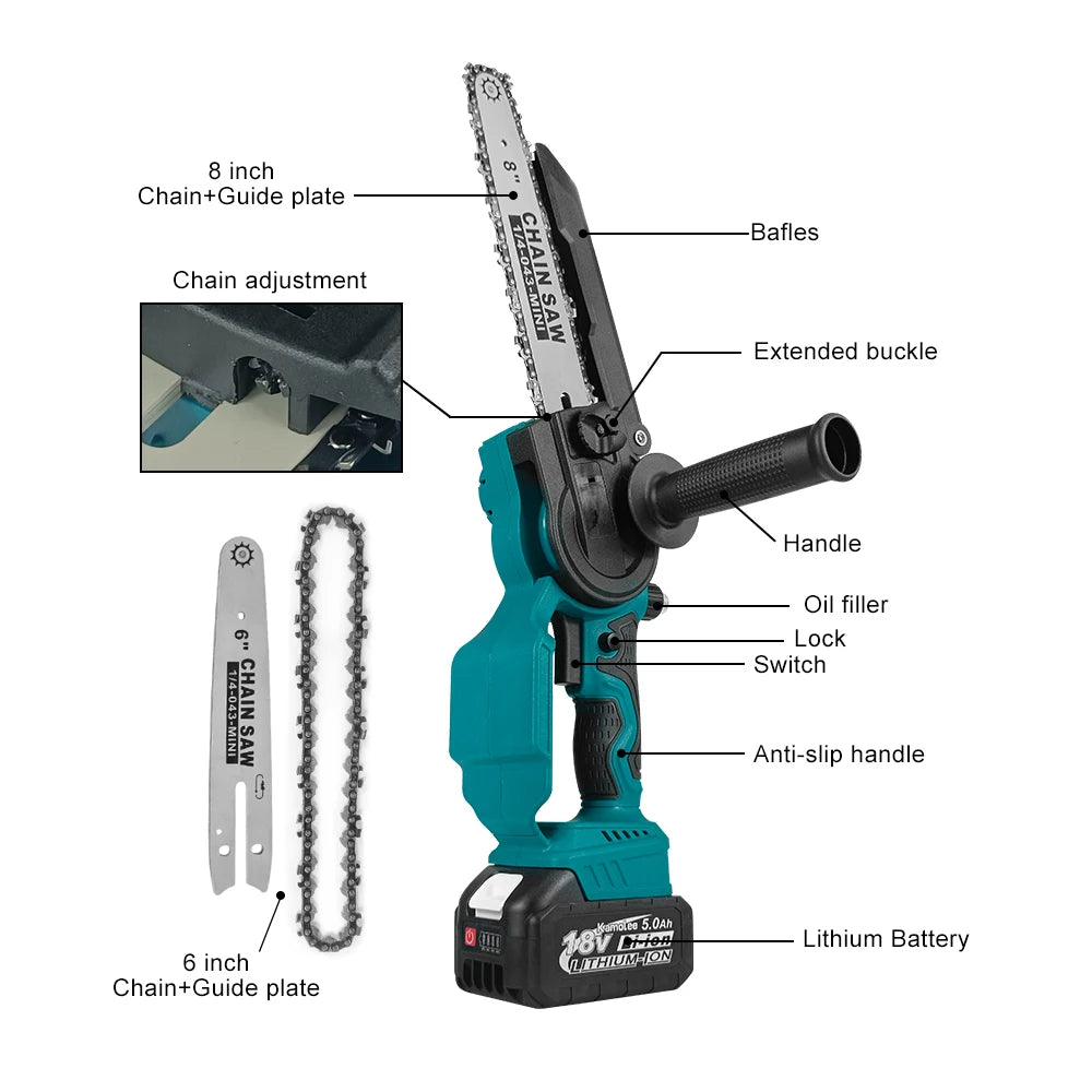 5.0Ah Mini Brushless Electric Chain Saw