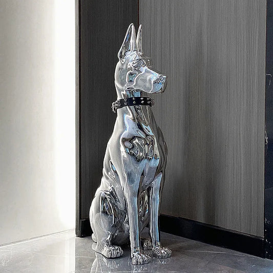 Modern Electroplated Dog Statue - Stylish Floor Decoration