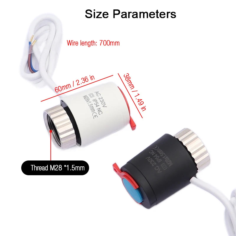 230V Normally Closed Electric Thermal Actuator for Underfloor Heating