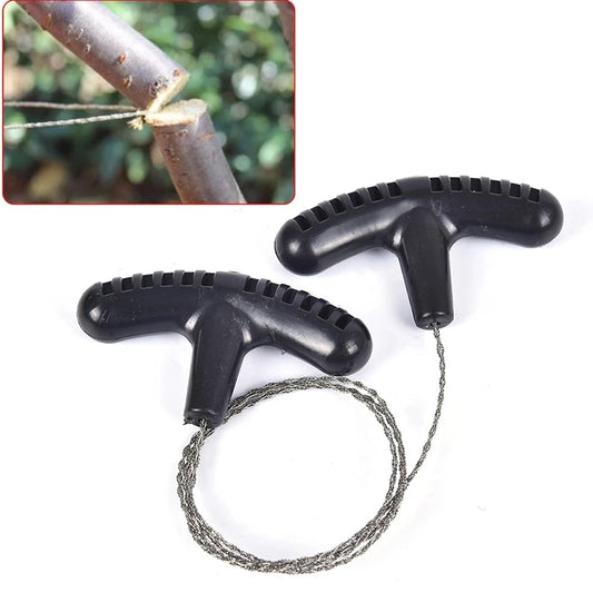 Portable Stainless Steel Wire Saw with Finger Handle Outdoor Camping Hiking Pocket Manual Cutting Chain Saws Survive Tool