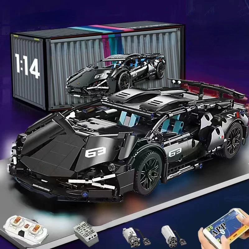 1280 PCS Technology 1:14 Supercar building blocks Assemble brick car toy gifts for boys gifts for Christmas gifts