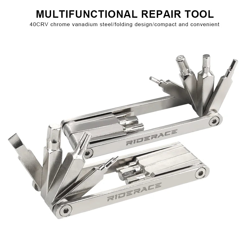 Bicycle Repair Tool Kit | Foldable Hex Spoke Wrench Set