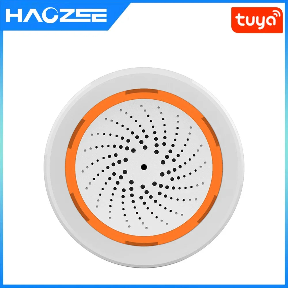 Tuya ZigBee Smart Siren Alarm 90dB Sound Light Home Security Alarm Works With Tuya Zigbee Hub