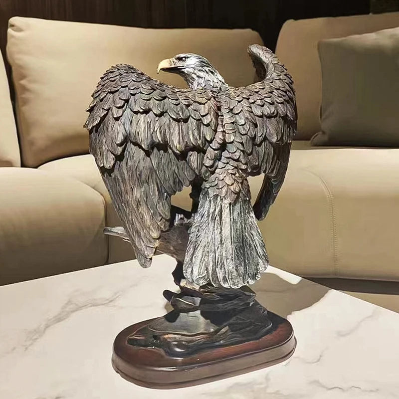 Majestic Resin Eagle Ornament for Home and Office Décor