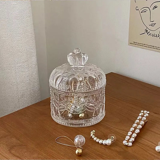 Light Luxury Glass Crystal Storage Jar - Vintage Jewelry Organiser