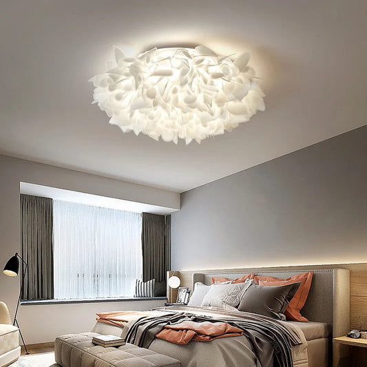 Romantic White Flower LED Ceiling Light - Dimmable Home Décor