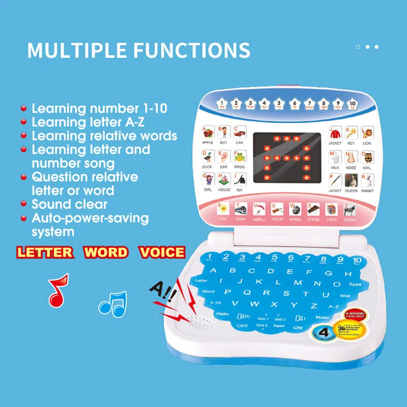 Learning Machine Laptop Computer Child Electronic Preschool Language Education Toys Gift Toddler Kid Developing Cognitive Skills