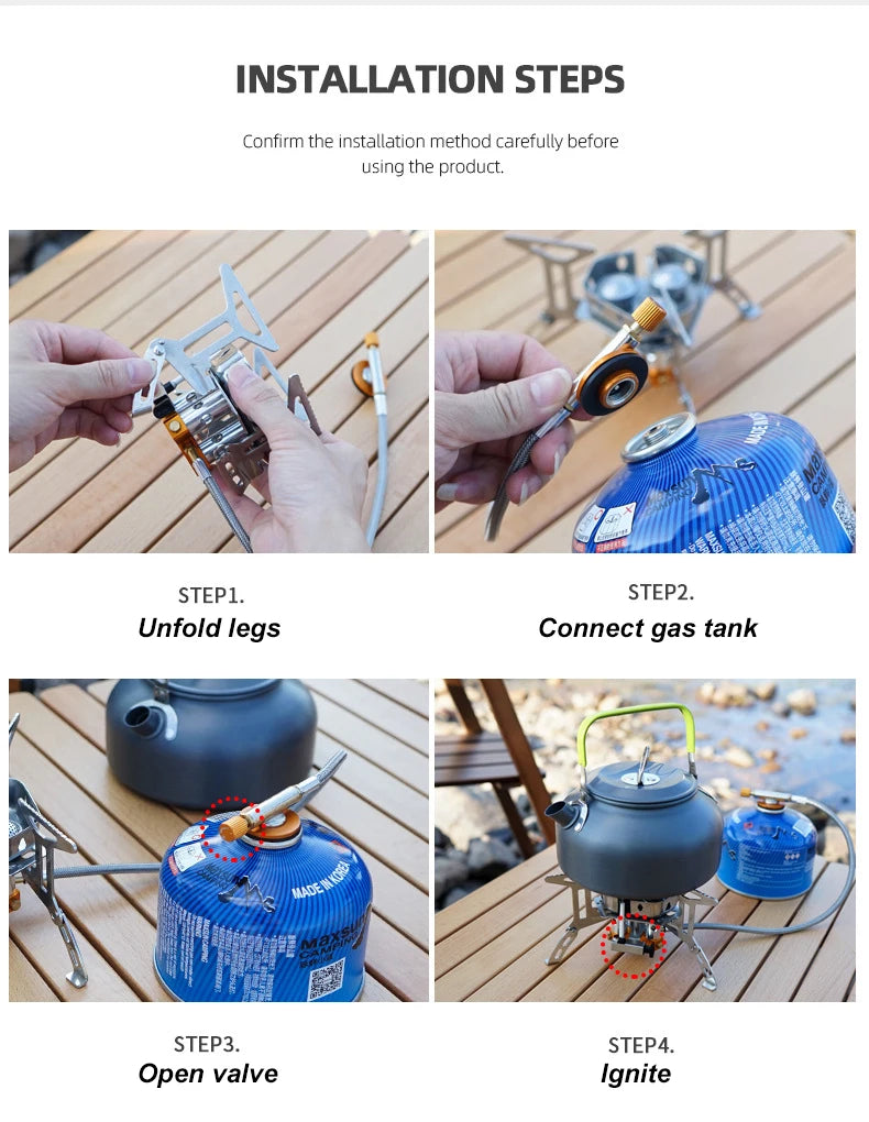 CLS Outdoor portable windproof and foldable three head stove cooking solution for camping and picnics