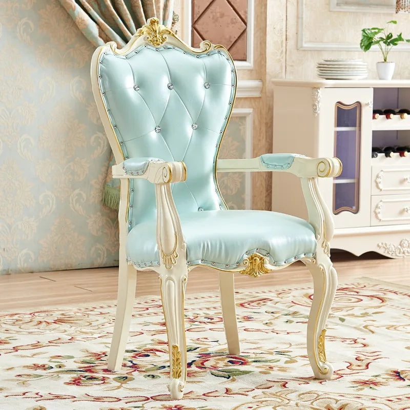 Italian Style Leather Chairs Set