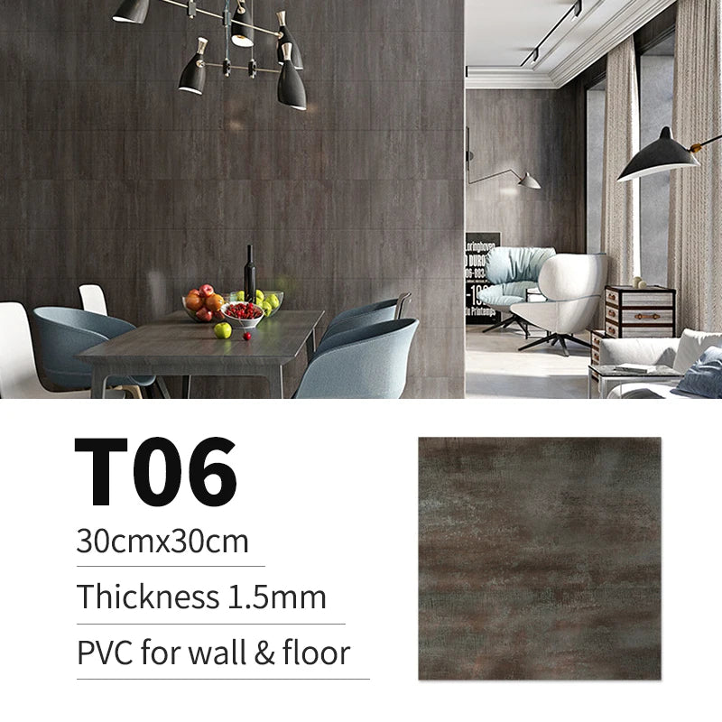 20/pcs of PVC Imitation Marble Floor Stickers Self-adhesive Wall Stickers Waterproof Bathroom Decoration Decals 30*30cm