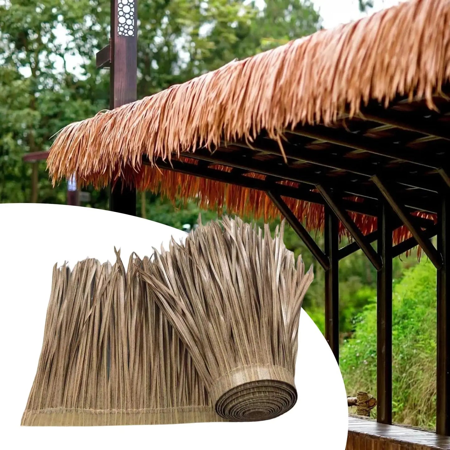 Palm Thatch Straw Roofing Panel for Roof Bar, Huts & Deck Decor