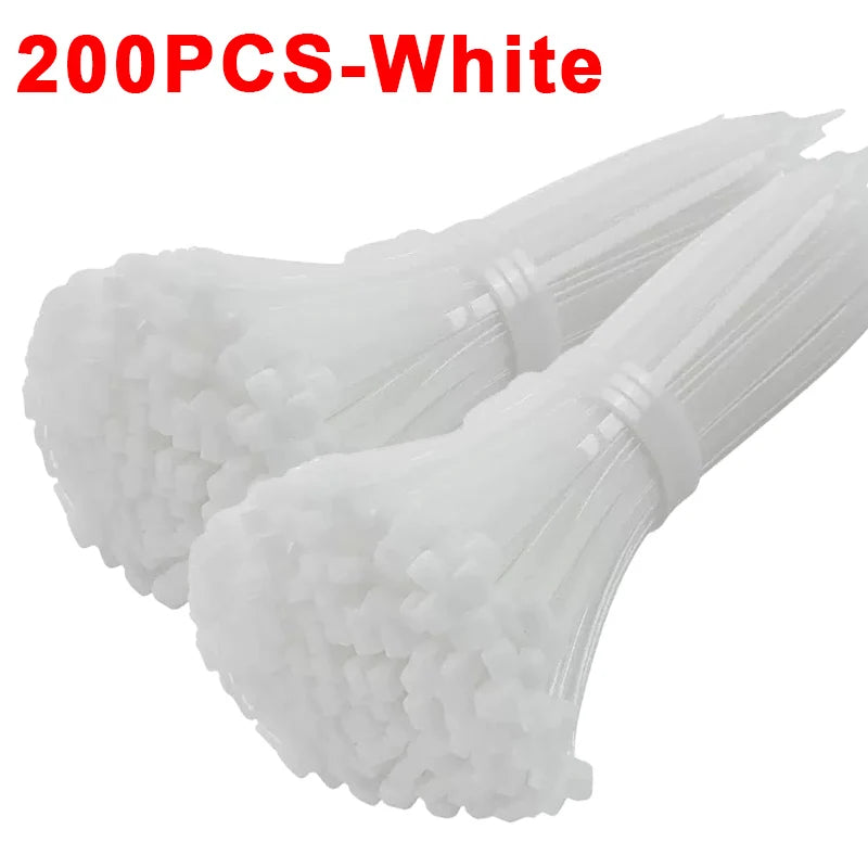 200/100Pcs Self-locking Nylon Cable Ties