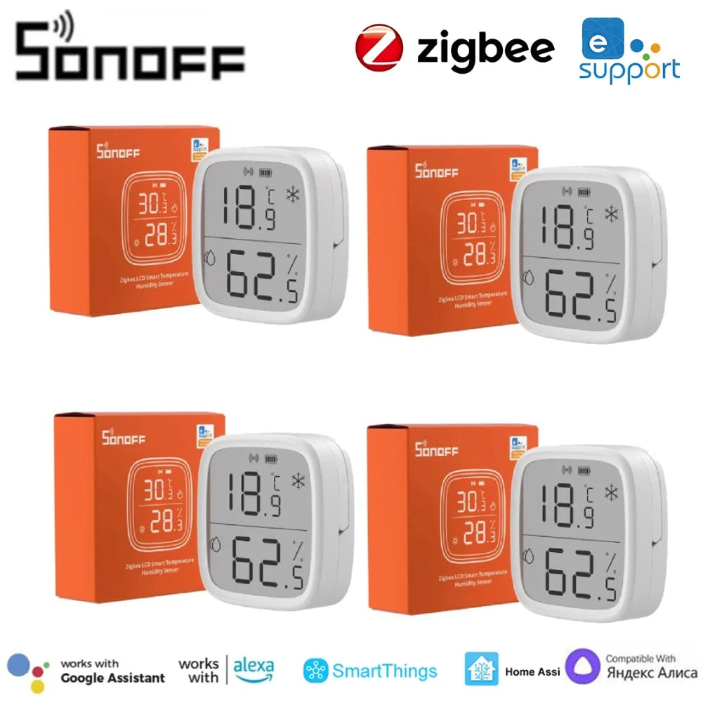 SONOFF SNZB-02D Zigbee LCD Smart Temperature Humidity Sensor Remote Real-time Monitoring SONOFF SNZB-02D for BabyRoom Greenhouse