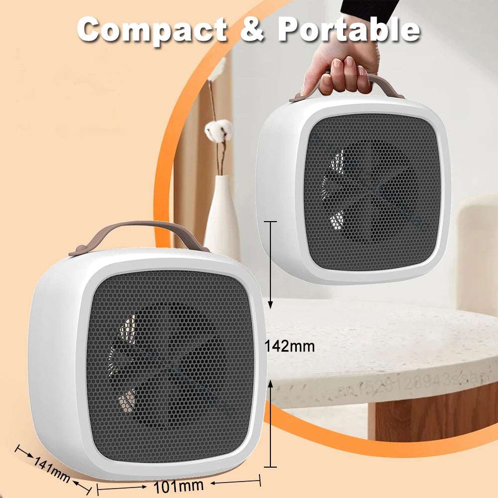 Personal Ceramic Heater Mini Tabletop Portable Heater Compact Space Saving For Office Desk Home Bedroom Safe Energy Efficient