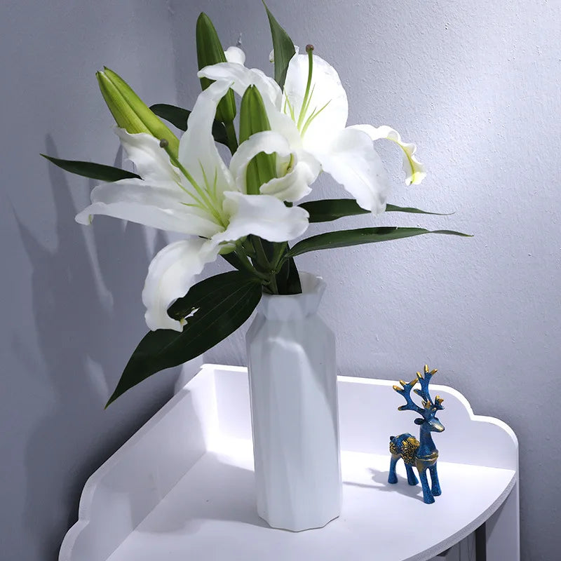 Modern White Ceramic-style Flower Vase