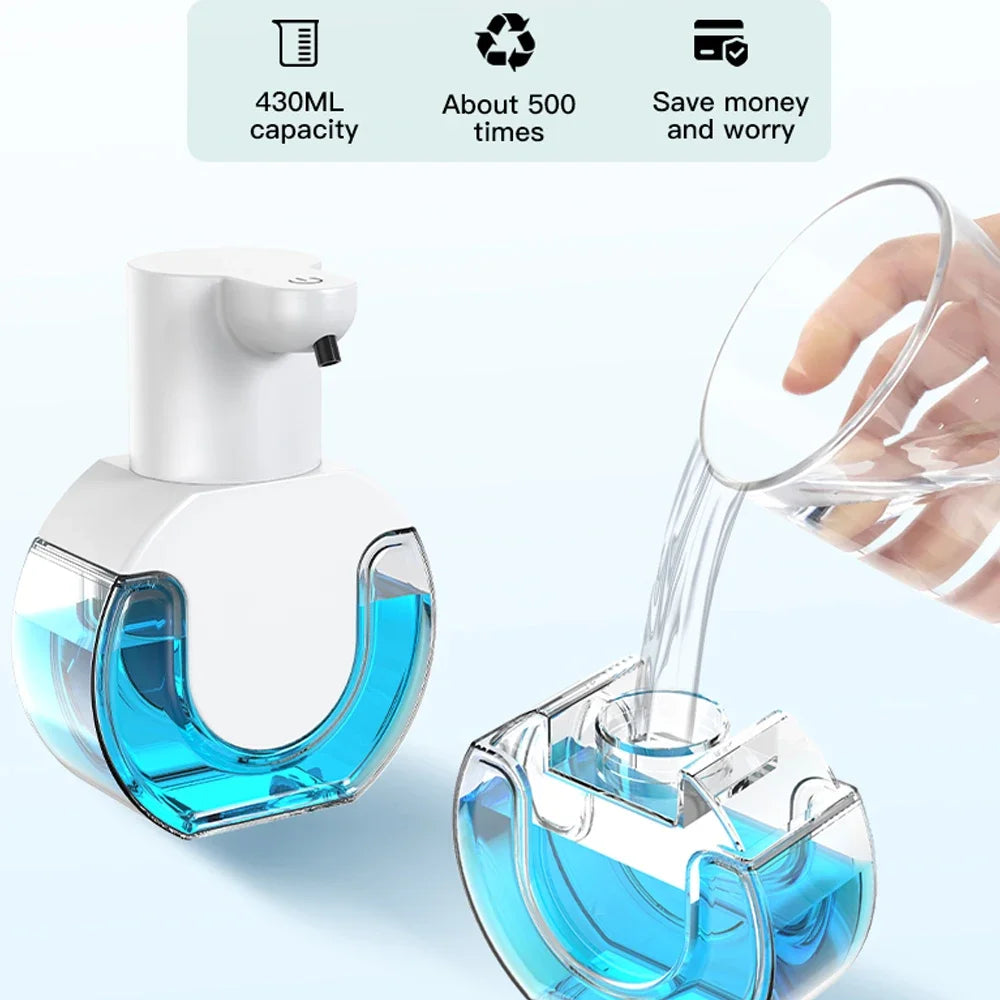 Touchless Automatic Foam Soap Dispensers Bathroom Smart Washing Hand Machine with USB Charging White High Quality ABS Material