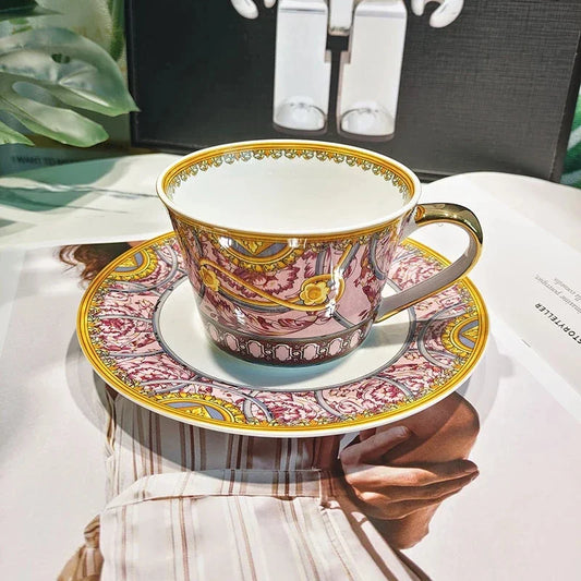 European Elegance Hand-Painted Coffee Cup Set