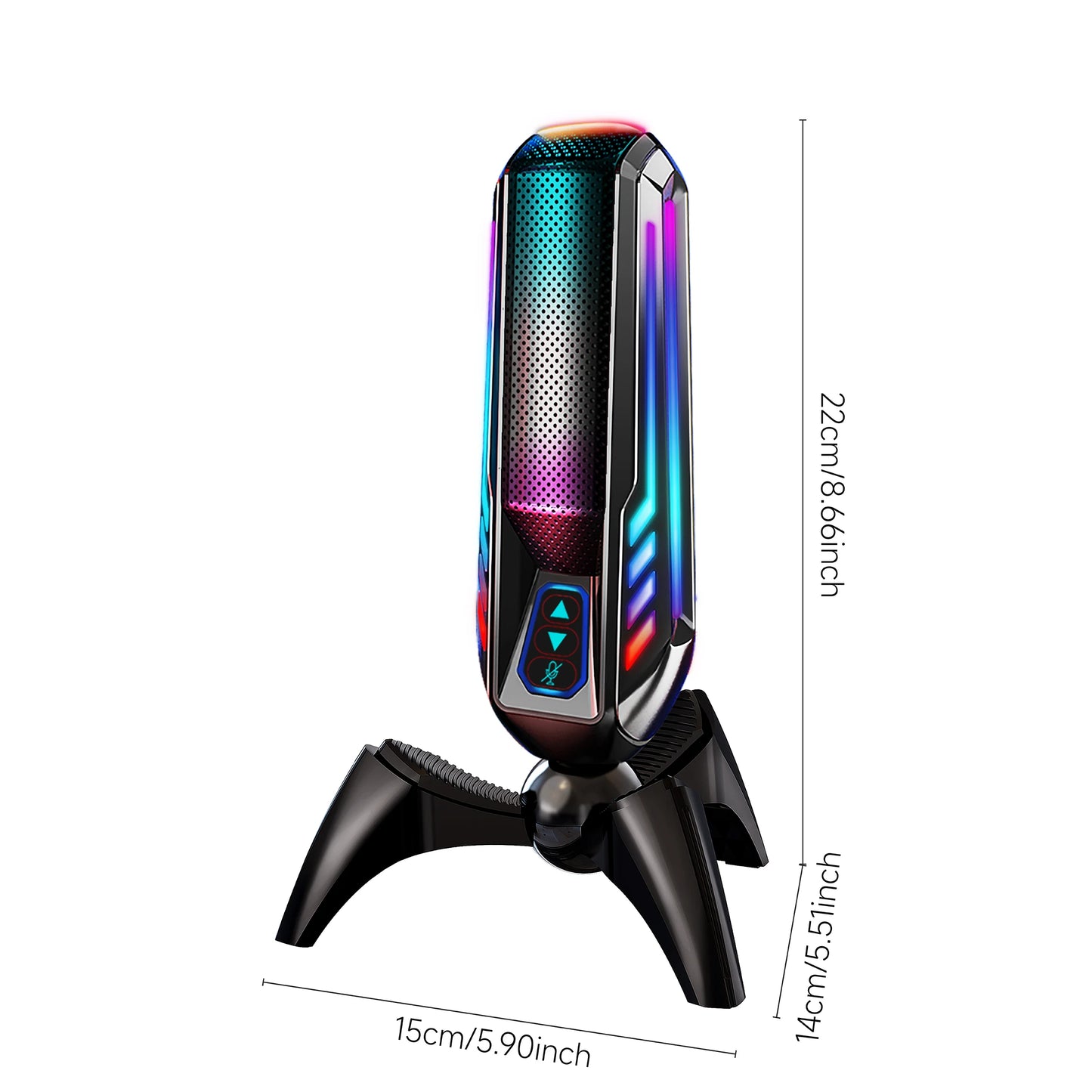 RGB Professional Live Streaming Microphone Condenser Desktop USB Noise Cancelling Podcast Mic PC Computer Studio Microphone