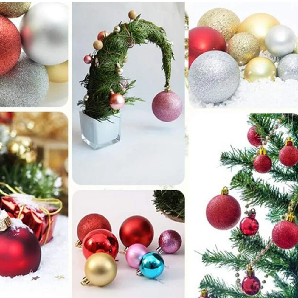 100pcs Shatterproof Christmas Tree Baubles – Red, Gold, Silver | Lightweight, Durable, and Reusable Holiday Ornaments
