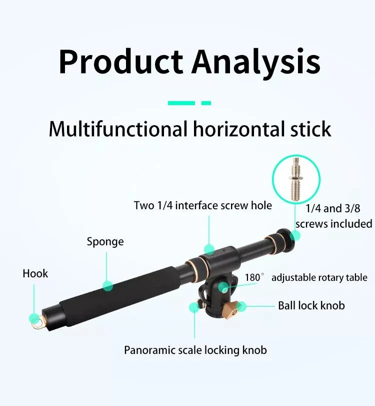 QZSD Q-YT03 Professional Cross Bar Boom Arm for Tripod