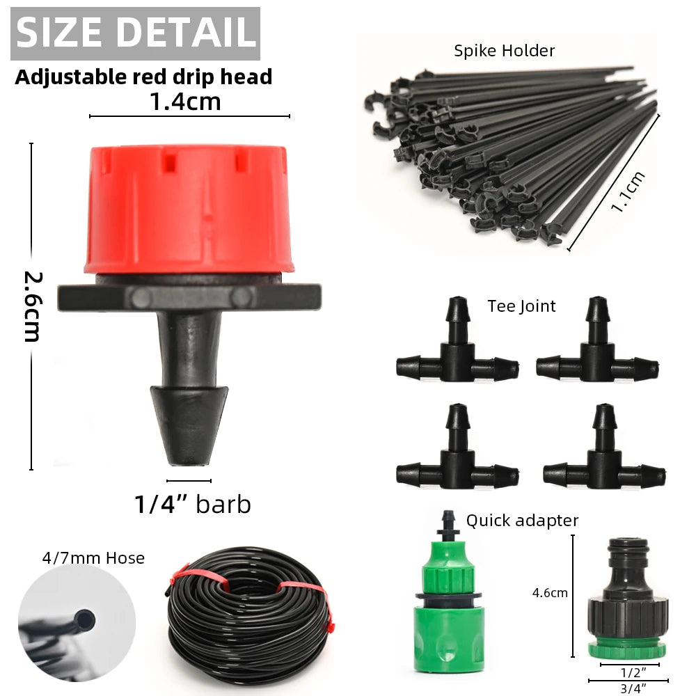 Adjustable Drip Irrigation System - Efficient Plant Watering