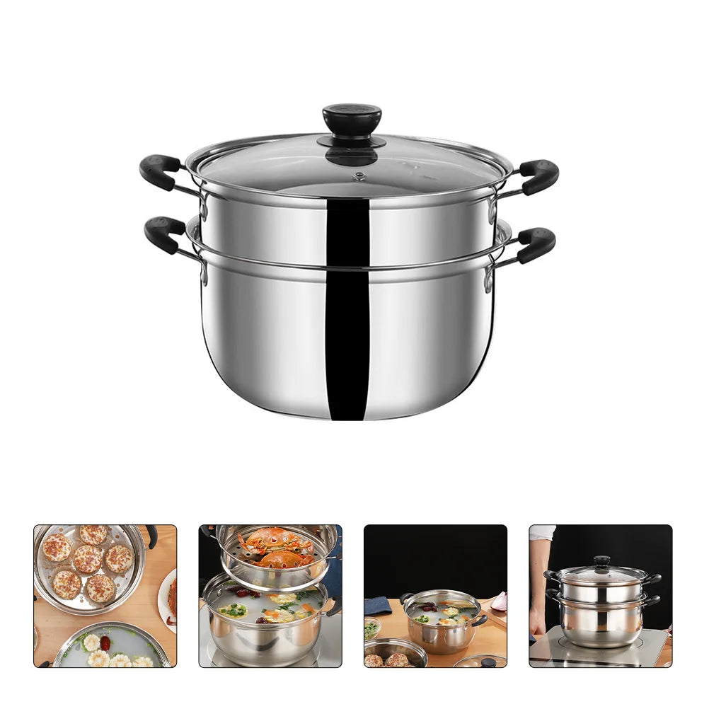 Stainless Steel 2-Tier Pasta Steamer Set
