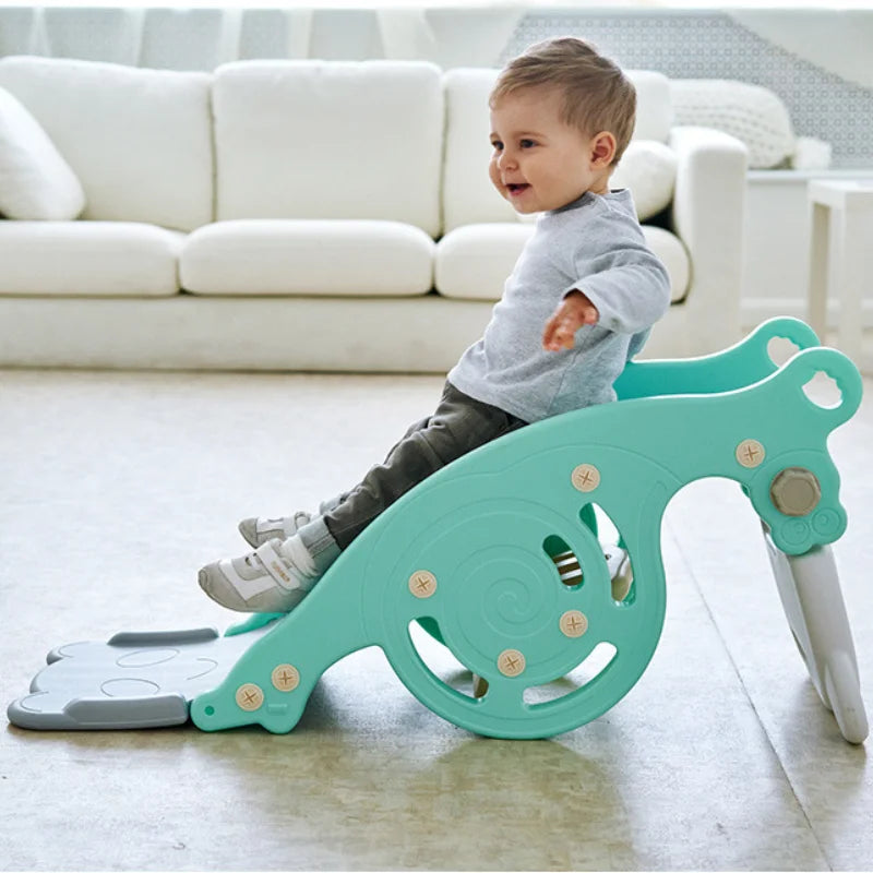 Kids Folding Sldie Multifunctional Baby Rocking Horse Basketball Stand Home Safety Playground Sports Game Toys Children Gifts